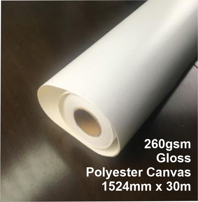 Gloss Canvas (260gsm) coated for Solvent and Latex inkjet printing