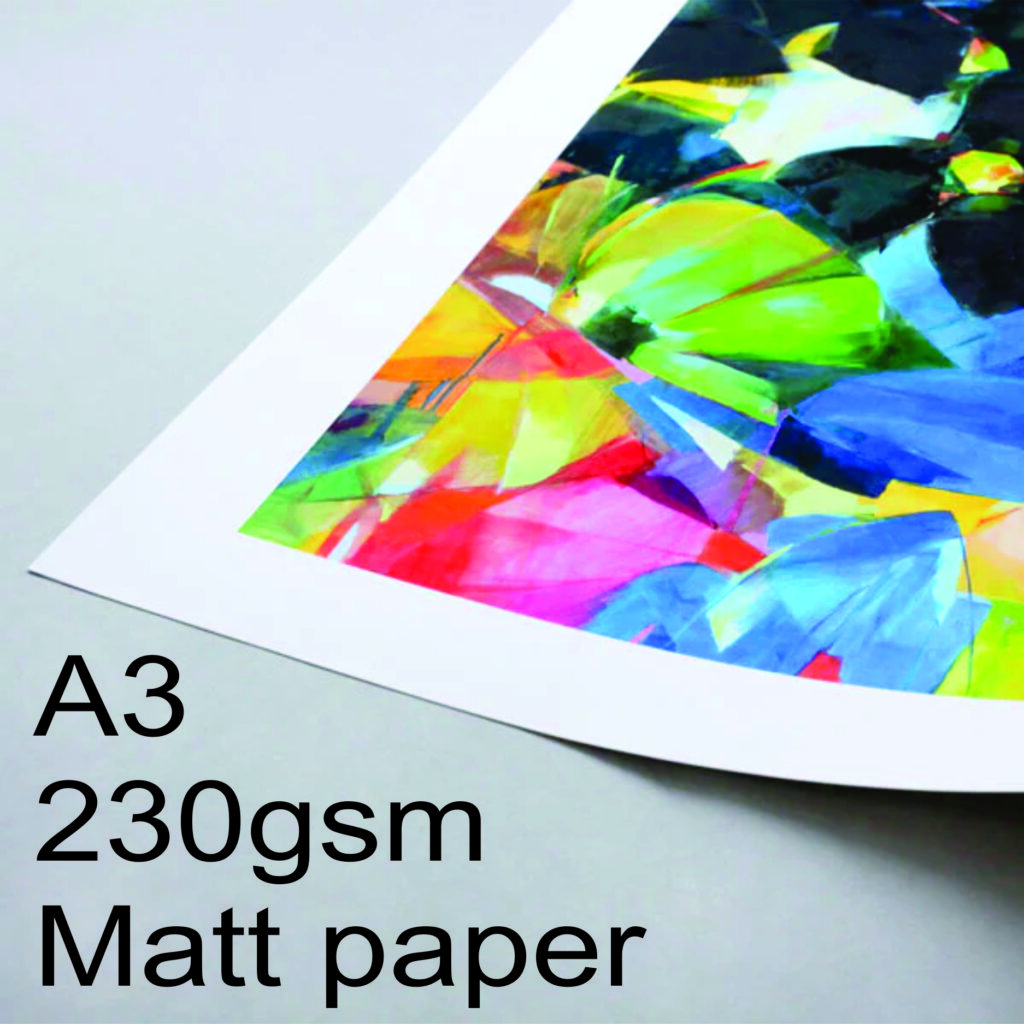 A3 Inkjet Matt Photo paper (230gsm) for photo quality inkjet printing