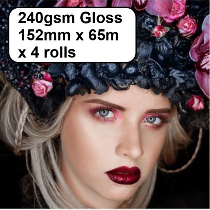 240gsm Gloss paper 152mm x 65m